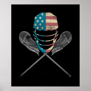 Lacrosse Helmet and Sticks Poster
