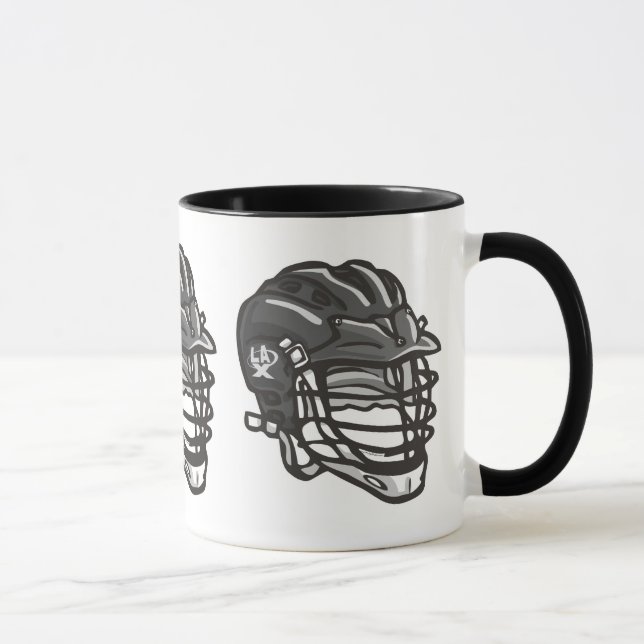 Lacrosse Helmet Black Mug (Right)