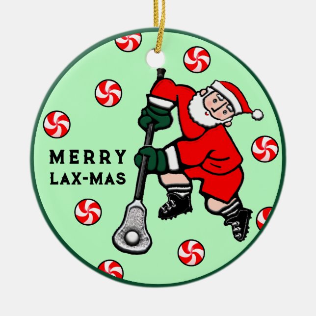 Lacrosse Holiday Gift Ceramic Tree Decoration (Front)