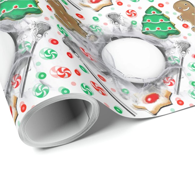 Lacrosse Holiday Gift Wrapping Paper (Roll Corner)