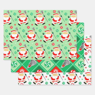 Lacrosse Holiday Gift Wrapping Paper Sheet