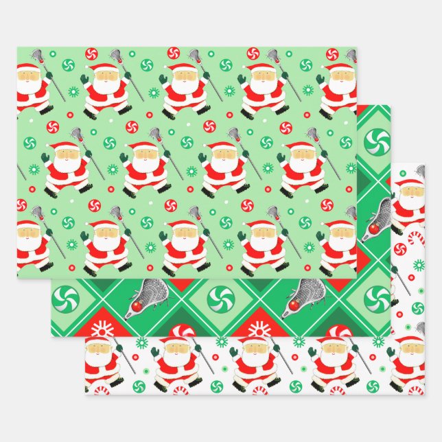 Lacrosse Holiday Gift Wrapping Paper Sheet (Set)