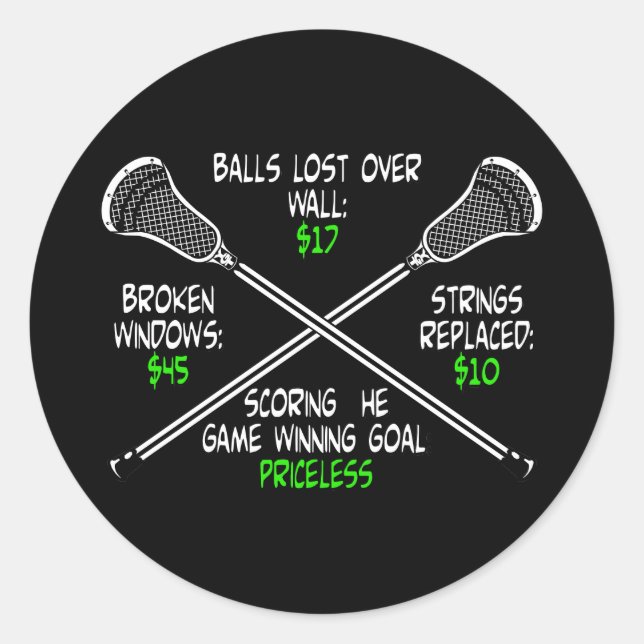 Lacrosse Humour Priceless 2 Sticker (Front)