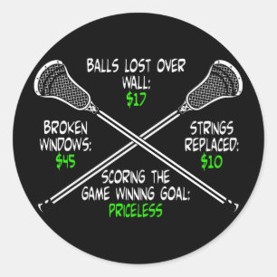 Lacrosse Humour Priceless Classic Round Sticker