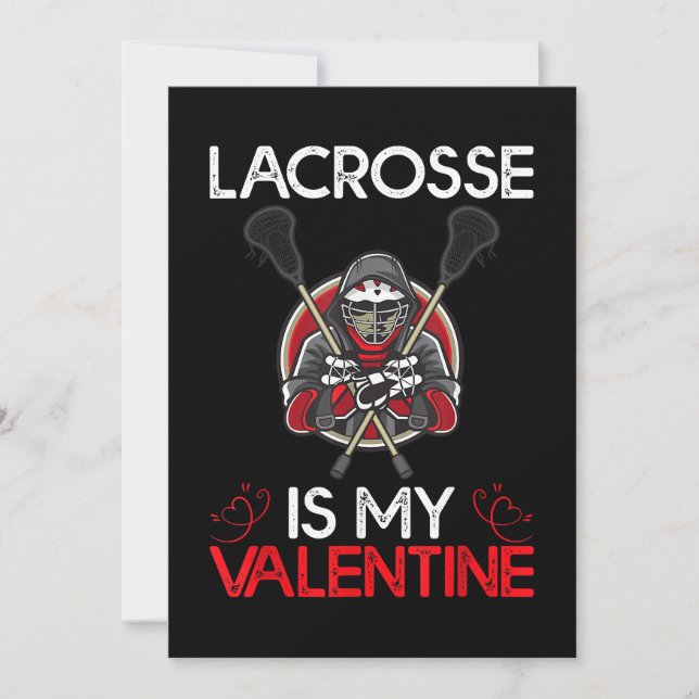 Lacrosse Is My Valentine Lacrosse Valentine's Day Save The Date (Front)