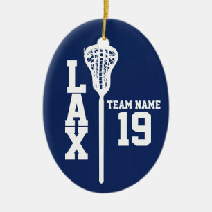 Lacrosse Jersey with Photo Dark Blue Ceramic Tree Decoration