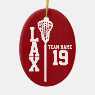 Lacrosse Jersey with Photo Red Ceramic Tree Decoration