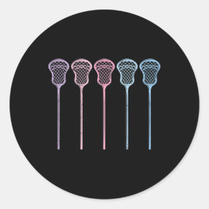 Lacrosse Lacrosse Sticks Woman Girls Retro  Classic Round Sticker
