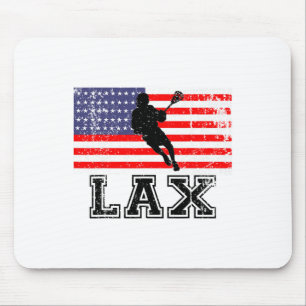 Lacrosse Lax American Flag Mouse Mat