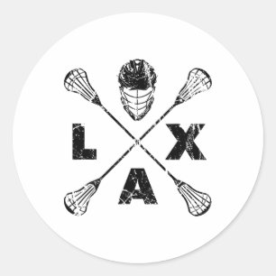 Lacrosse Lax Cross Axis Black Colorway  Classic Round Sticker