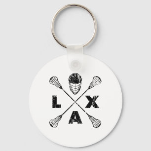 Lacrosse Lax Cross Axis Black Colorway Key Ring