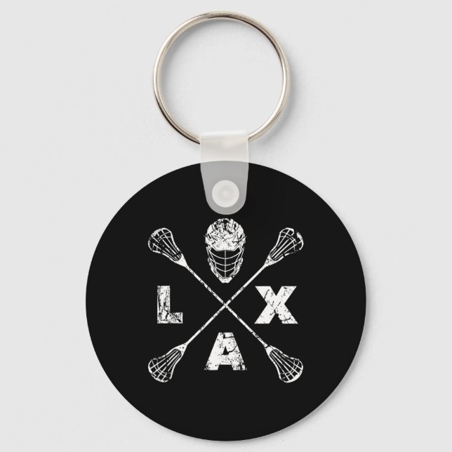 Lacrosse Lax Cross Axis  Key Ring (Front)