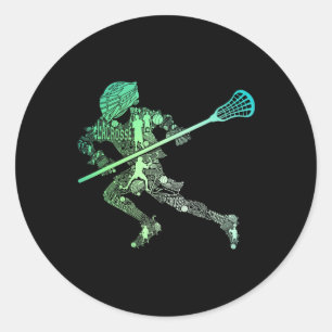 Lacrosse Lax Player Athlete Sporty Coach Team Spor Classic Round Sticker