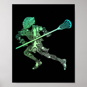 Lacrosse Lax Player Athlete Sporty Coach Team Spor Poster