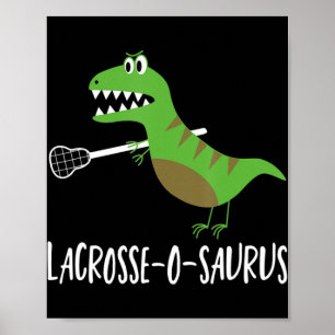 Lacrosse  Lax Player Dinosaur Dino Lover Sport Gif Poster