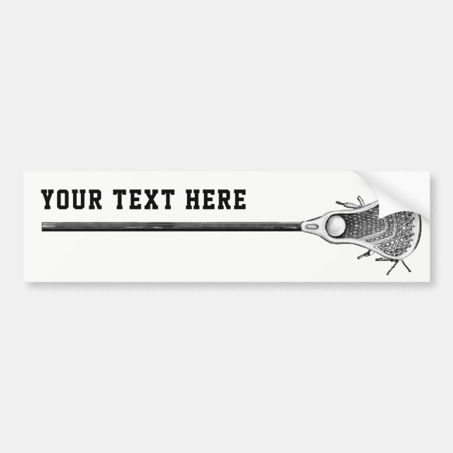 Lacrosse Lax Stick Bumper Sticker (Front)