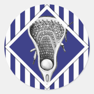 Lacrosse Lax Team Blue Classic Round Sticker
