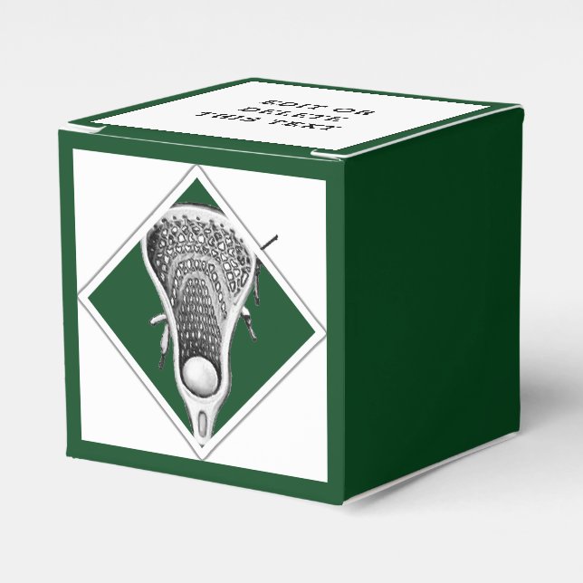 Lacrosse Lax Team Green Favour Box (Front Side)