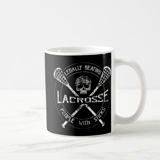 Lacrosse Legally Beating People With Sticks-Fun De Coffee Mug (Right)