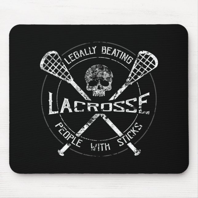 Lacrosse Legally Beating People With Sticks-Fun De Mouse Mat (Front)