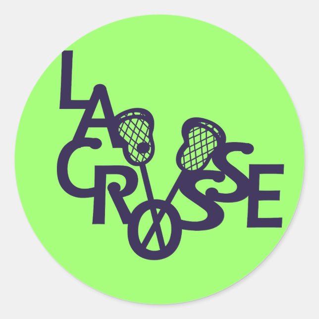 Lacrosse Letters Classic Round Sticker (Front)