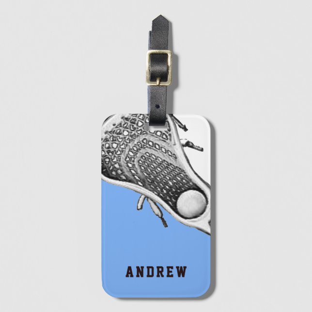 Lacrosse light-blue luggage tag (Front Vertical)