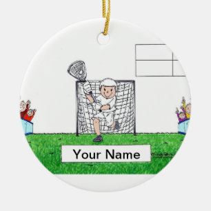 Lacrosse, Male - Blank Ceramic Tree Decoration