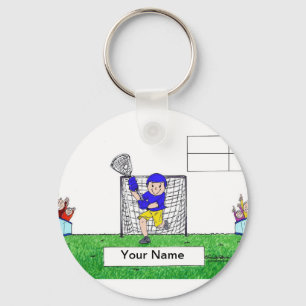 LaCrosse - Male Cartoon by PrintedPerfection.com Key Ring