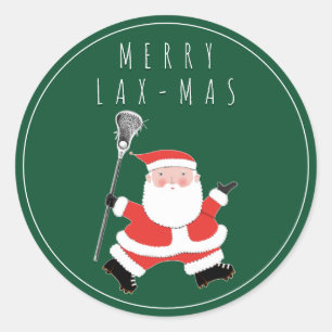 Lacrosse Merry Lax-mas Classic Round Sticker