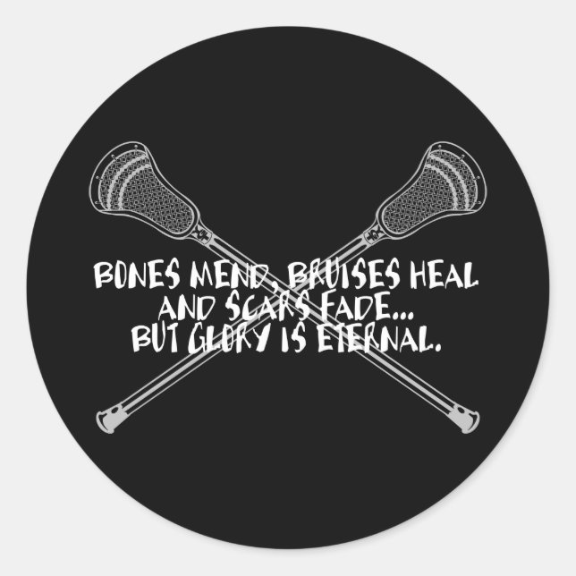 Lacrosse Motivation Glory Cosses white Sticker (Front)