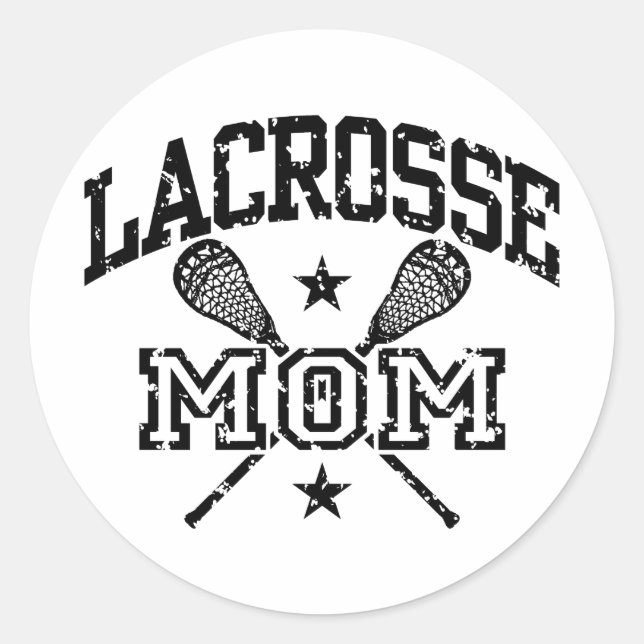 Lacrosse Mum Classic Round Sticker (Front)