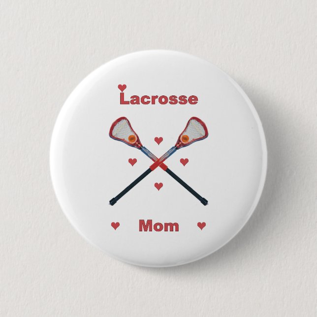Lacrosse Mum Hearts 6 Cm Round Badge (Front)