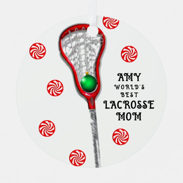 Lacrosse Mum Metal Tree Decoration (Front)