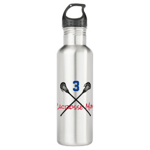 Lacrosse Mum Player NUMBER Sticks Sports Team Fun 710 Ml Water Bottle