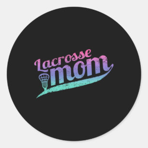 Lacrosse Mum Vintage Proud Lax Mother Classic Round Sticker