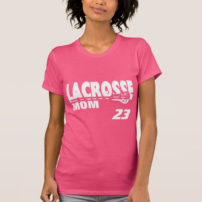 Lacrosse Mum with Number T-Shirt (Front)