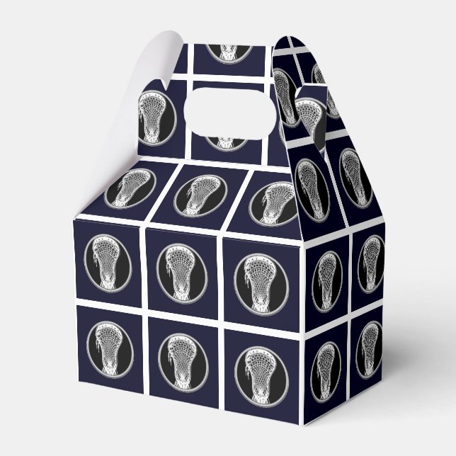 Lacrosse Navy Blue Favour Box (Front Side)