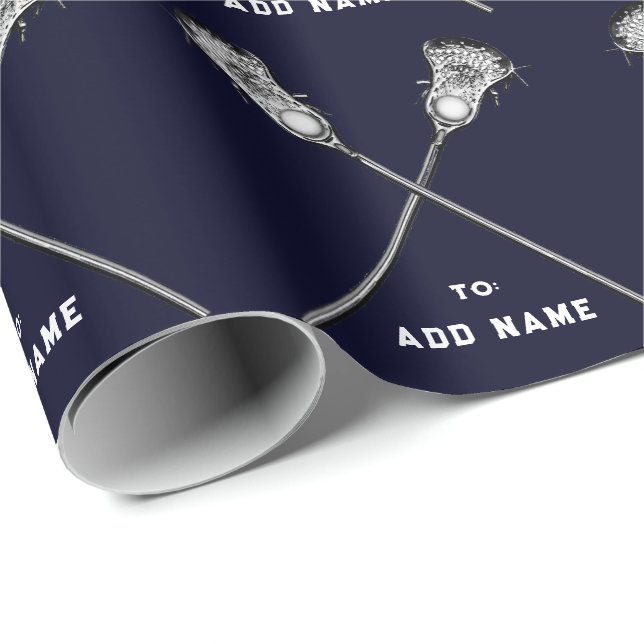 Lacrosse Navy Blue Gift Wrapping Paper (Roll Corner)