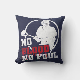 Lacrosse No Blood, No Foul Name And Number Cushion