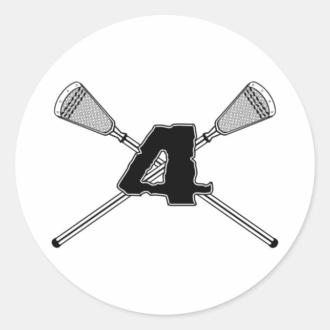 Lacrosse Number 04 Sticker (Front)