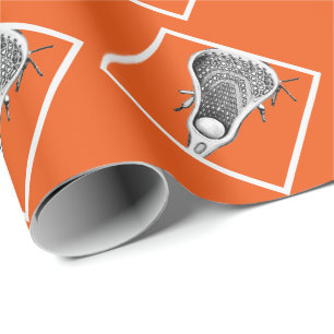 Lacrosse Orange Gift Wrapping Paper