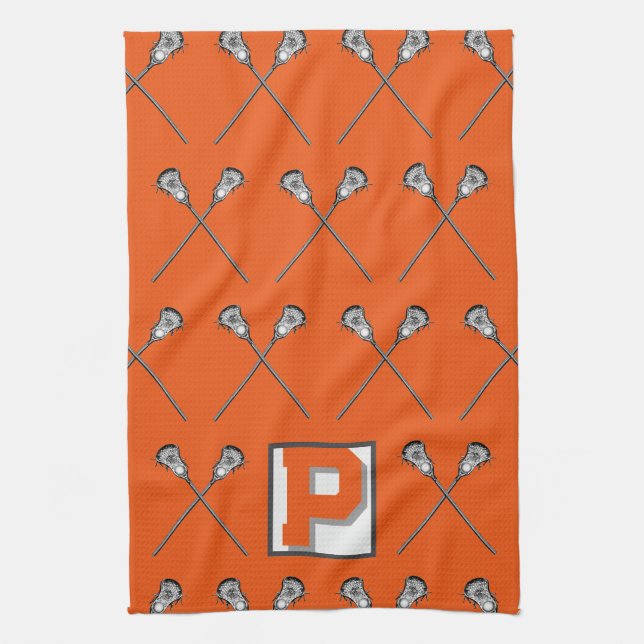 Lacrosse Orange Sports Towel (Vertical)