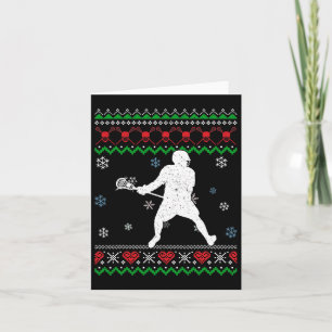 Lacrosse Pajama Ugly Christmas Gift Sport Lovers K Card