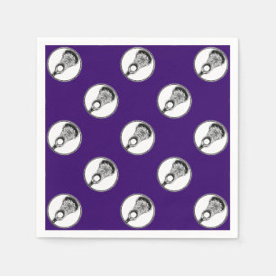 Lacrosse Party Purple Napkin