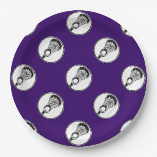 Lacrosse Party Purple Paper Plate