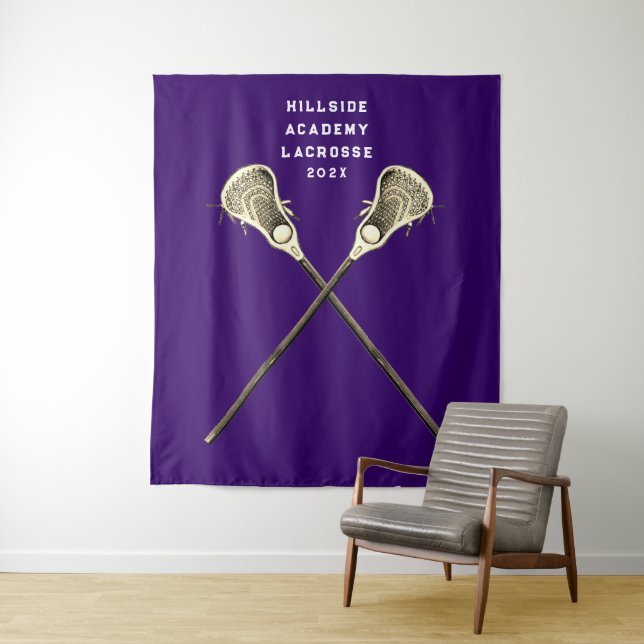 Lacrosse Party Senior Night Tapestry (In Situ)