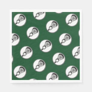 Lacrosse Party Team Green Napkin