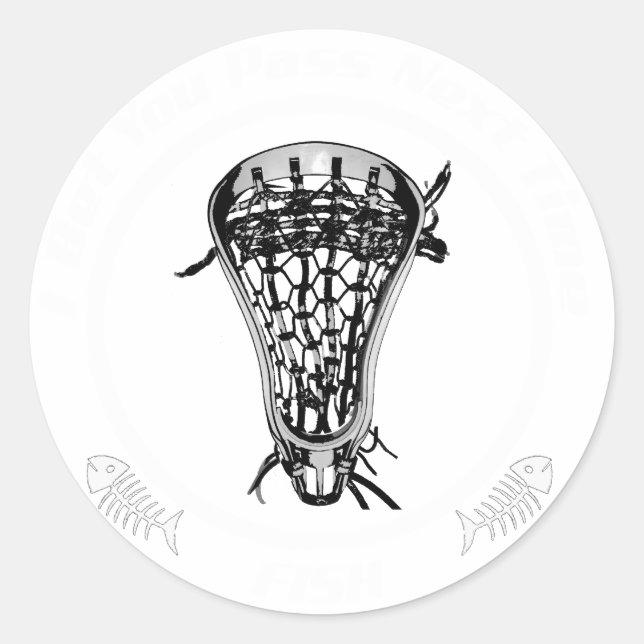 Lacrosse Pass Fish Classic Round Sticker (Front)