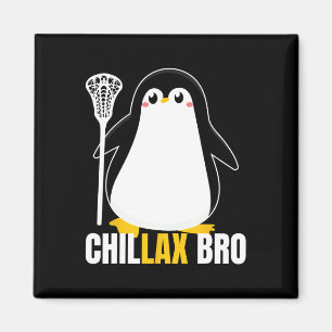 Lacrosse Penguin Funny Lax Team Lacrosse Christmas Magnet