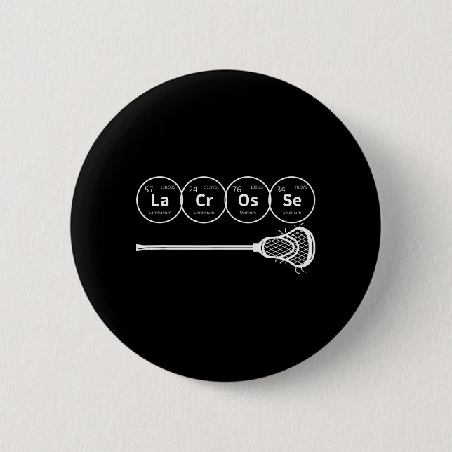 Lacrosse Periodic Table of Elements Chemistry Gift 6 Cm Round Badge (Front)